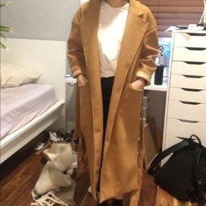 Oversized Long Camel Overcoat - Women’s XS